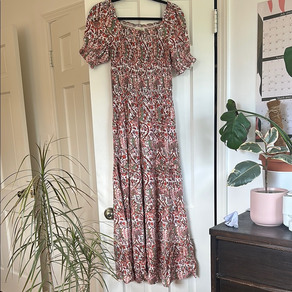 Max Studio Smocked Tiered Floral Dress
